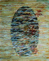 das ei des kolumbus, 220 x 180 cm, golden acrylics auf leinwand