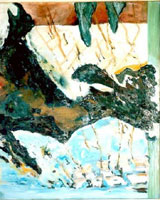 die welt der leptonen, acryl auf leinwand, 220 x 180 cm