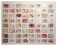 network,  64 aquarelle auf karton,<br>insg. 240x 190 cm